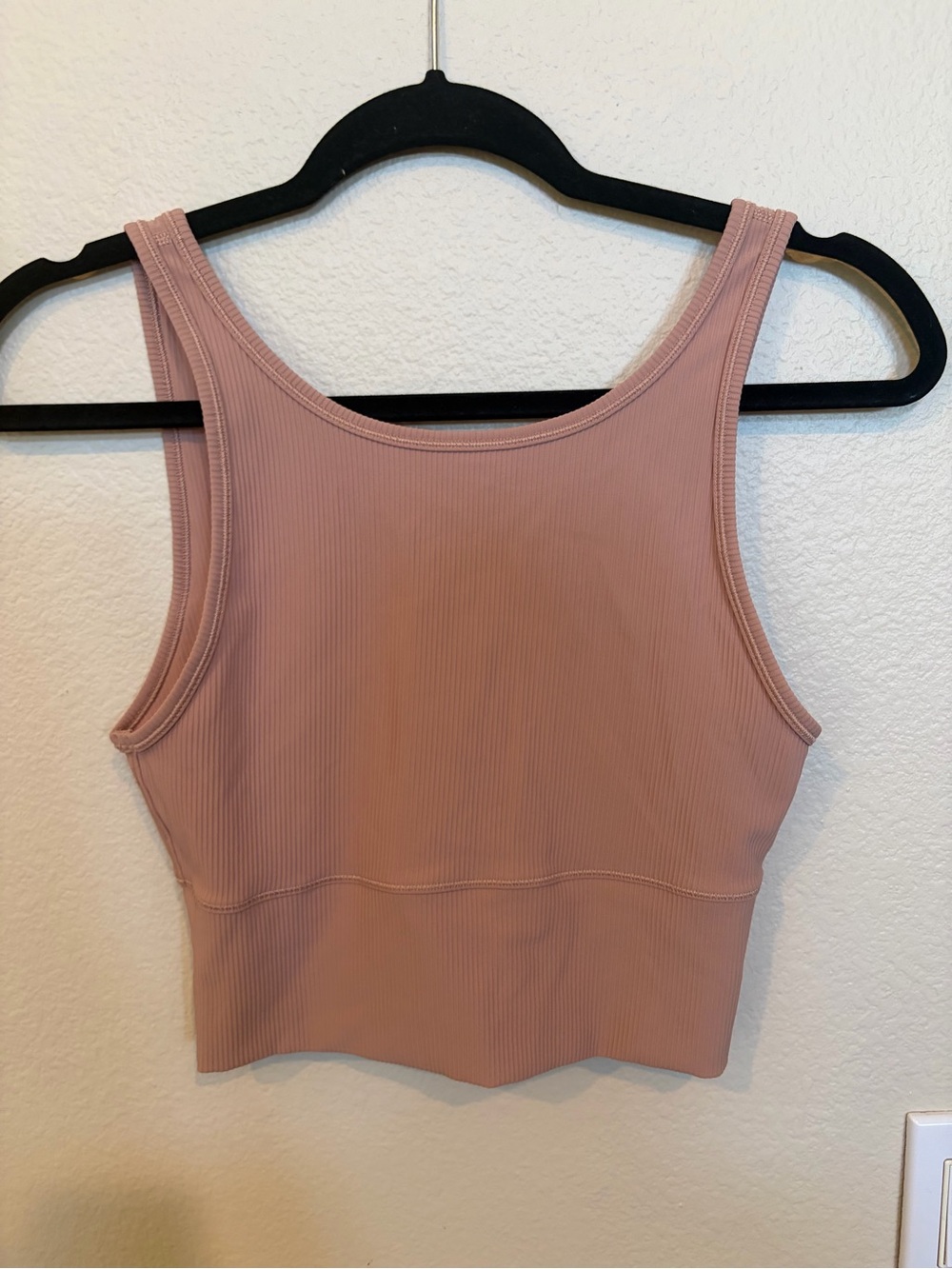 Ribbed Lulu Mauve reversible Crop Tank Top